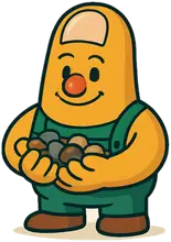 Stone Sower, the Mancala mascot